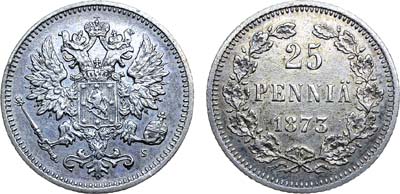 Лот №803, 25 пенни 1873 года. S.