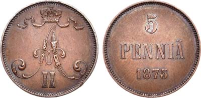 Лот №823, 5 пенни 1875 года.