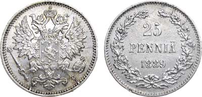Лот №889, 25 пенни 1889 года. L.