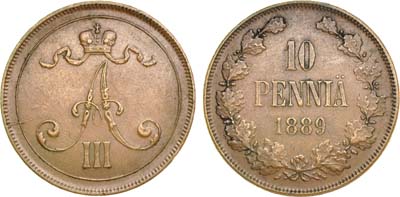 Лот №890, 10 пенни 1889 года.