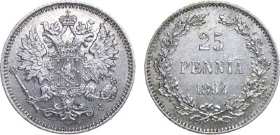 Лот №913, 25 пенни 1894 года. L.