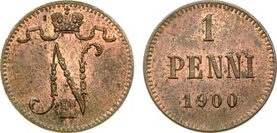 Лот №964, 1 пенни 1900 года.