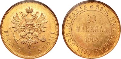 Лот №989, 20 марок 1904 года. L.