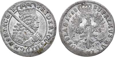 Лот №237,  Бранденбург-Пруссия. Королевство. Король Фридрих III. 18 грошей (1/5 талера) 1698 года. (SD).