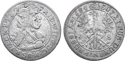 Лот №242,  Бранденбург-Пруссия. Королевство. Курфюрст Фридрих Вильгельм. 18 грошей (1/5 талера) 1684 года. (HS).