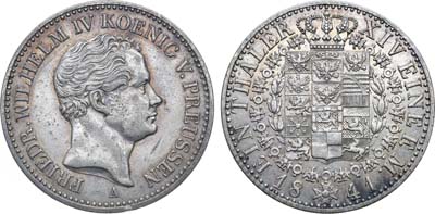 Лот №246,  Королевство Пруссия. Король Фридрих Вильгельм IV (Гогенцолерн). Талер 1841 года.