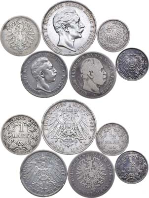 Лот №250,  Германская Империя. Сборный лот из 6 монет.