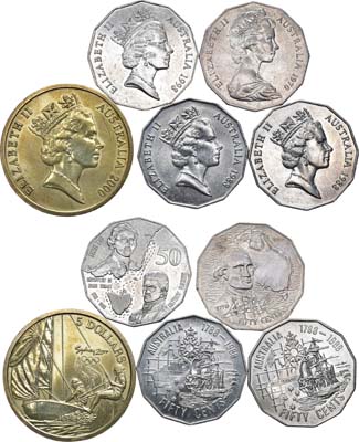 Лот №2,  Австралия. Британское содружество. Елизавета II. Сборный лот из 5 монет 1970-2000 гг.