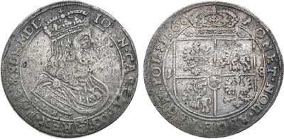 Лот №313,  Речь Посполитая. Король польский и великий князь литовский Ян II Казимир. 18 грошей (тимпф) 1668 года.