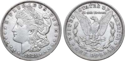 Лот №325,  США. 1 доллар 1921 года (Морган Доллар).