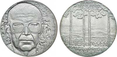 Лот №331,  Финляндия. Республика. 10 марок 1975 года. 75 лет со дня рождения президента Урхо Кекконен.