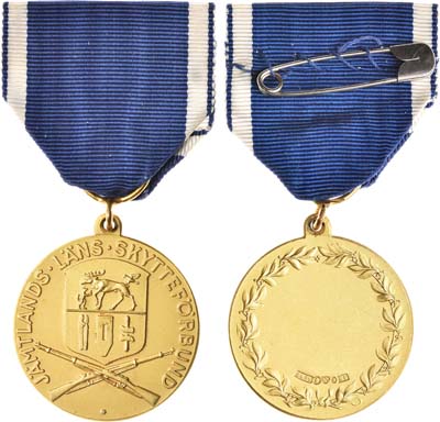 Лот №348,  Швеция. Медаль 1958 года. За отличную стрельбу из винтовки.