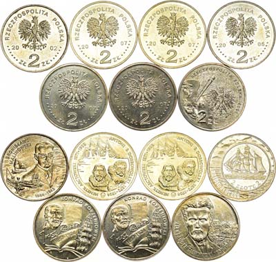 Лот №90,  Польша. Сборный лот из 7 монет по 2 злотых 2002-2007 гг.