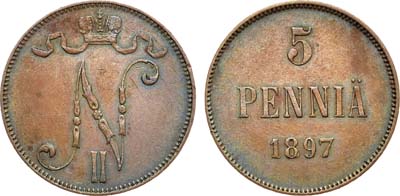 Лот №1172, 5 пенни 1897 года.
