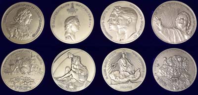 Лот №1373, Набор настольных медалей 2003 года. К 300-летию Санкт-Петербурга из 4 четырёх медалей.