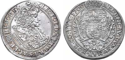 Лот №183,  Священная Римская Империя. Королевство Венгрия. Император Леопольд II. 1/2 талера 1700 года.