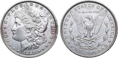 Лот №195,  США. 1 доллар 1887 года.