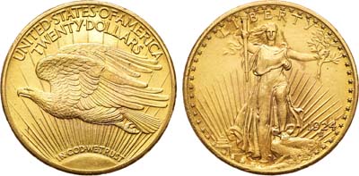 Лот №197,  США. Соединённые Штаты Америки. 20 долларов 1924 года.
