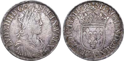 Лот №210,  Королевство Франция. Король Людовик XIV. Экю 1652 года.