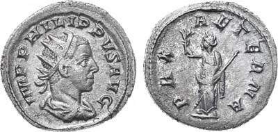 Лот №22,  Римская Империя. Император Филипп II. Антониниан 247 год.