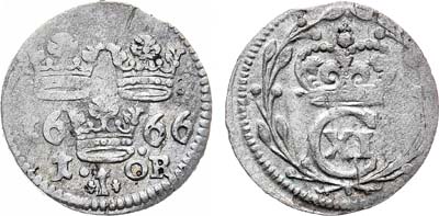 Лот №238,  Королевство Швеция. Король Карл XI. Эре 1666 года.