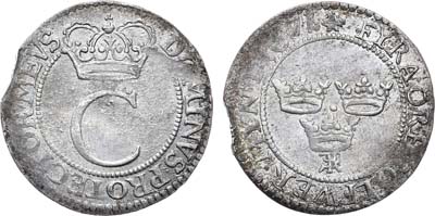 Лот №239,  Королевство Швеция. Король Карл XII. 4 эре 1671 года.