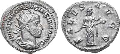 Лот №32,  Римская Империя. Император Волузиан Галл. Антониниан 252 года.