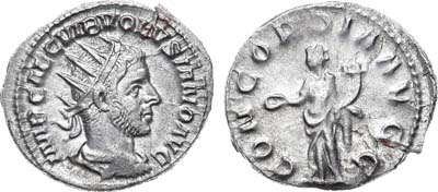 Лот №33,  Римская Империя. Император Волузиан Галл. Антониниан 252 года.