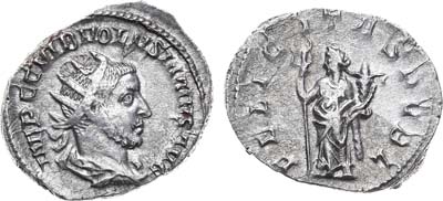 Лот №34,  Римская Империя. Император Волузиан Галл. Антониниан 252 года.