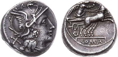 Лот №3,  Римская Республика. Денарий 157-155 гг до н.э.