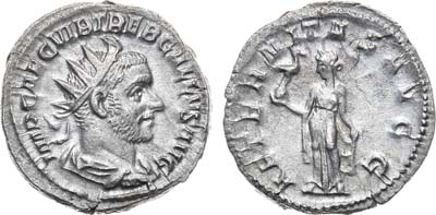 Лот №43,  Римская Империя. Император Требониан Галл. Антониниан 253 года.