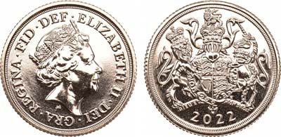 Лот №96,  Великобритания. Королева Елизавета II. Соверен 2022 года.  Платиновый юбилей королевы.
