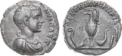 Лот №14,  Римская Империя. Император Каракалла (молодой портрет). Денарий 196 года.