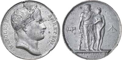 Лот №215,  Франция. Империя. Император Наполеон I. Медаль 1804 года. В память вакцинации от оспы.