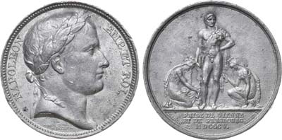 Лот №216,  Франция. Империя. Император Наполеон. Медаль в память заключения Пресбургского мирного договора 1805 года.