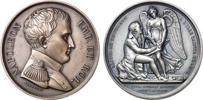 Лот №225,  Франция. Медаль 1815 года. В память кончины Наполеона I Бонапарта на острова Святой Елены.