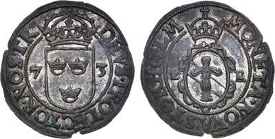 Лот №235,  Королевство Швеция. Король Юхан III. 2 эре 1573 года.