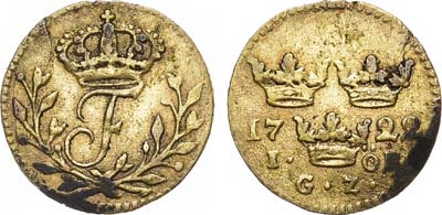 Лот №245,  Королевство Швеция. Король Фредрик I. Эре 1722 года (G Z).