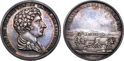 Лот №253,  Королевство Швеция. Король Карл XIV Юхан. Медаль 1947 года. За труды по сельскому хозяйству.