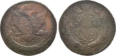 Лот №695, 5 копеек 1766 года. СПМ. Брак.