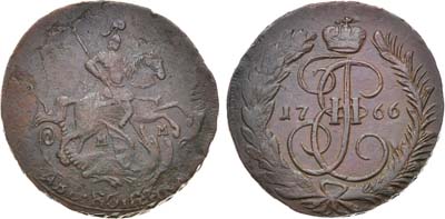 Лот №696, 2 копейки 1766 года. ММ.