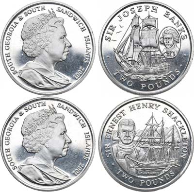 Лот №20,  Южная Георгия и Южные Сандвичевы острова. Сборный лот из 2 монет 2001 года.