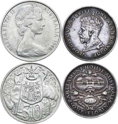 Лот №4,  Австралия. Сборный лот из 2 монет 1927-1966 гг.