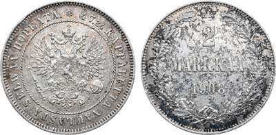 Лот №654, 2 марки 1908 года. L.