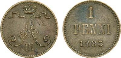 Лот №805, 1 пенни 1883 года.