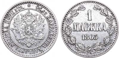 Лот №387, 1 марка 1865 года. S.