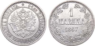 Лот №395, 1 марка 1867 года. S.