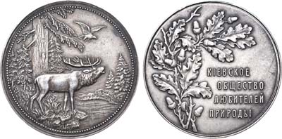 Лот №526, Медаль 1908 года. Киевского общества любителей природы.