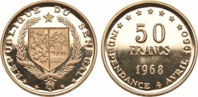 Лот №691, Сенегал. 50 франков 1968 года. 8-ая годовщина независимости.