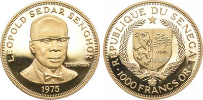 Лот №701, Сенегал. 1000 франков 1975 года.